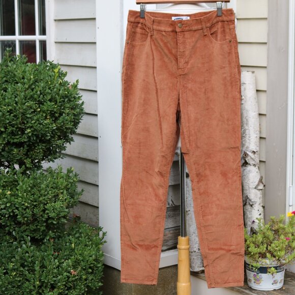 Old Navy Caramel Stretch Velvet Rock Star Super Skinny High Rise Pants Sz 14 - Picture 1 of 5